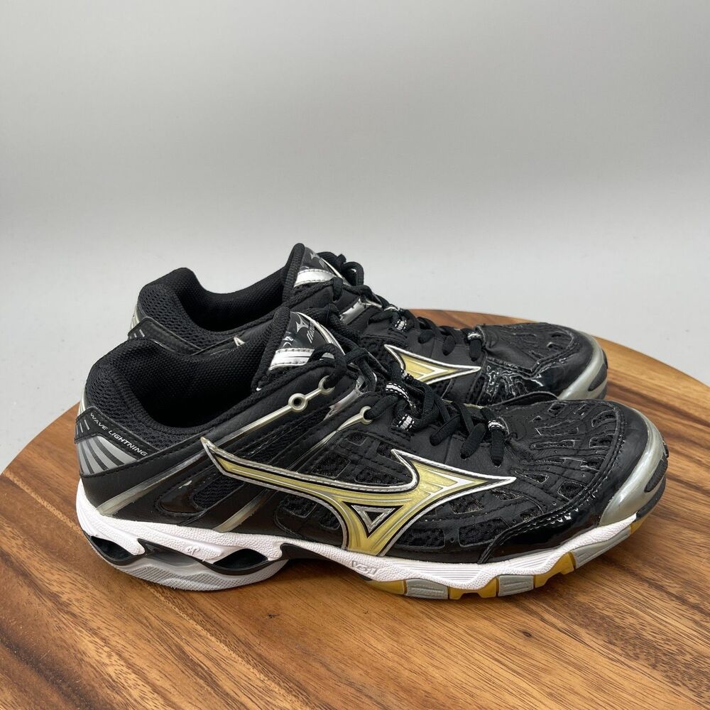Mizuno Wave Lightning Shoes Womens Size 10 Black Running Comfort Volleyball